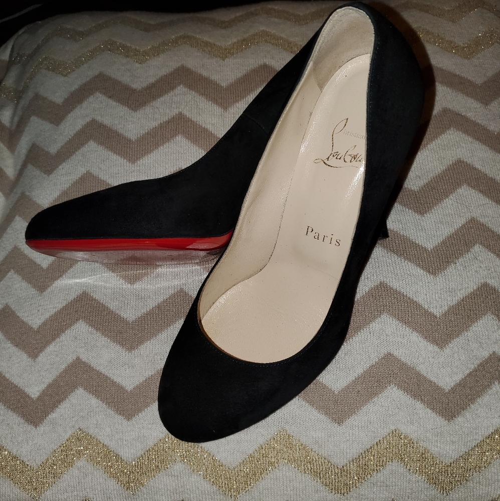 Christian Louboutin Black Suade 80 Fifi Pumps